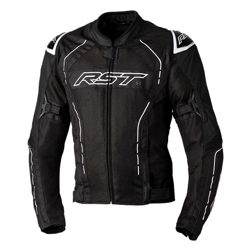 RST S-1 Mesh CE Men's Textile Motorcycle Jacket - Black & White 1 RST S-1 Mesh CE Men's Textile Motorcycle Jacket - Black & White