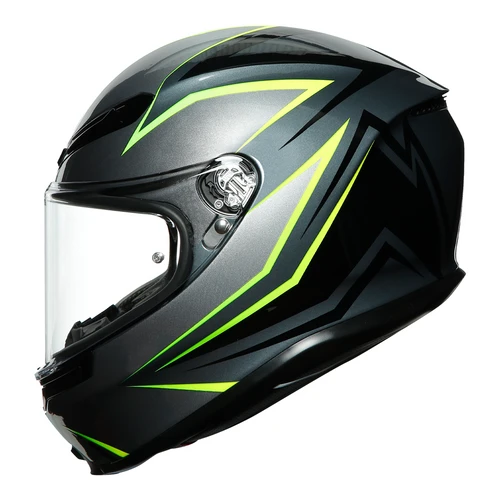 AGV K6 Motorcycle Helmet - Flash Grey/Black/Flo Yellow 5 AGV K6 Motorcycle Helmet - Flash Grey/Black/Flo Yellow - Image 5