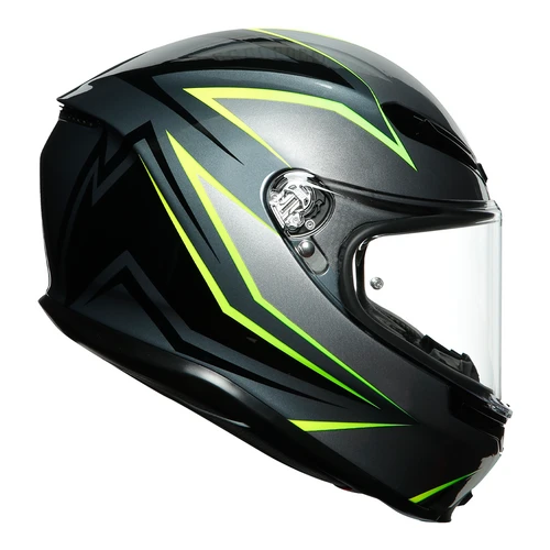 AGV K6 Motorcycle Helmet - Flash Grey/Black/Flo Yellow 2 AGV K6 Motorcycle Helmet - Flash Grey/Black/Flo Yellow - Image 2