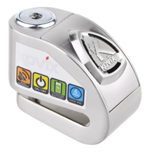 Kovix KD 6mm Alarmed Motorcycle Disc Lock -Brushed Metal 1 Kovix KD 6mm Alarmed Motorcycle Disc Lock -Brushed Metal