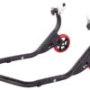 BikeTek Premium Rear Track Paddock Stand - Matt Black W/Red Wheels