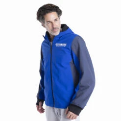 Genuine Yamaha Men's Paddock Blue Softshell Rwan Armoured Riding Hoodie/Jacket -Outlet MotoGear Pro Store A24 JJ102 E0 0L 24 PB riding softshell men Rwan Studio 006 44450.1700059470