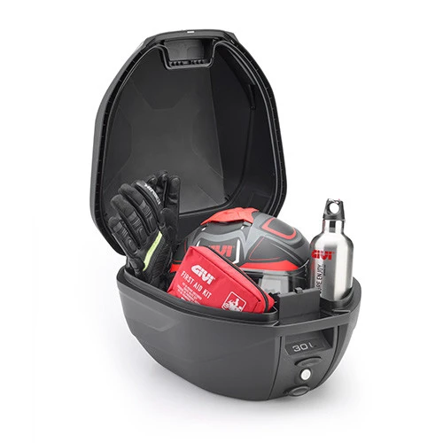 Givi 30 Litre C30 Monolock® Black Top-Case With Red Reflectors - Universal Mounting Plate Included 2 Givi 30 Litre C30 Monolock® Black Top-Case With Red Reflectors - Universal Mounting Plate Included - Image 2