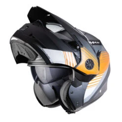 Caberg Tourmax Titan Motorcycle Helmet - Matt Gun/Orange/White -Outlet MotoGear Pro Store CA7637MBORW4 61660.1679561838