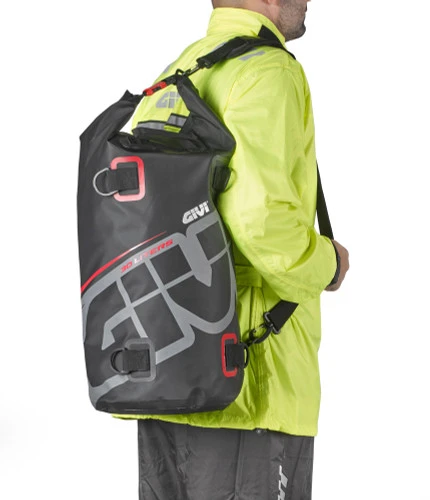 Givi 30 Litre Waterproof Cylinder Seat Bag - Black/Red/Grey 2 Givi 30 Litre Waterproof Cylinder Seat Bag - Black/Red/Grey - Image 2
