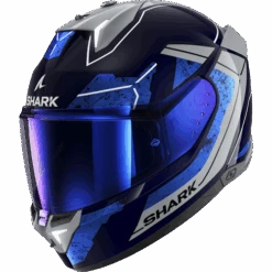 Shark Skwal I3 Motorcycle Helmet RHAD - Blue/Chrome/Silver