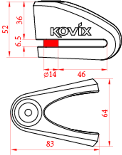 KOVIX KVZ 14mm Motorcycle Disc Lock - Flo Green 5 KOVIX KVZ 14mm Motorcycle Disc Lock - Flo Green - Image 5