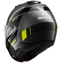 Shark Evo-ES Modular Flip Motorcycle Helmet - KRYD AKY Black/Grey/Flo Yellow -Outlet MotoGear Pro Store Kryd2 57989.1669915480