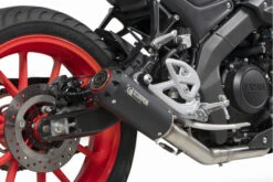 Scorpion Red Power Black Ceramic Coated Exhaust For Yamaha MT-125 2021 Onwards -Outlet MotoGear Pro Store PYA119SYSBCER CLOSE 1200x800 45671.1664024350