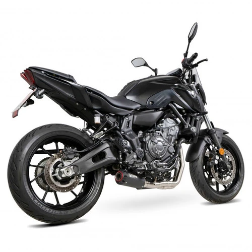 Scorpion Red Power Black Ceramic Full Exhaust System For Yamaha MT-07 2022 Onwards 1 Scorpion Red Power Black Ceramic Full Exhaust System For Yamaha MT-07 2022 Onwards