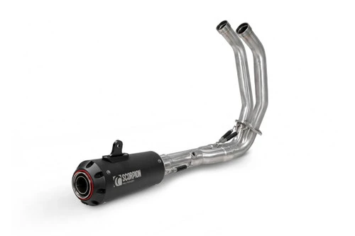 Scorpion Red Power Black Ceramic Full Exhaust System For Yamaha MT-07 2022 Onwards 2 Scorpion Red Power Black Ceramic Full Exhaust System For Yamaha MT-07 2022 Onwards - Image 2