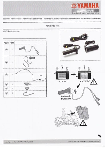 Genuine Yamaha Motorcycle Heated Grips 22mm Intelligent & Programmable 3 Genuine Yamaha Motorcycle Heated Grips 22mm Intelligent & Programmable - Image 3