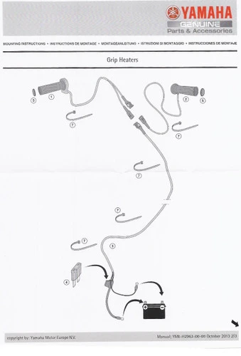 Genuine Yamaha Motorcycle Heated Grips -inc. Connector Cable For MT-09 2017-20 7 Genuine Yamaha Motorcycle Heated Grips -inc. Connector Cable For MT-09 2017-20 - Image 7